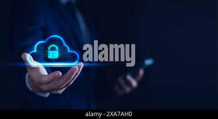 Technology Concept of cybersecurity, information security and encryption, secure access to user's personal information, secure Internet access, cybers Stock Photo