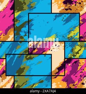 Beautiful multicolor square seamless pattern Stock Vector