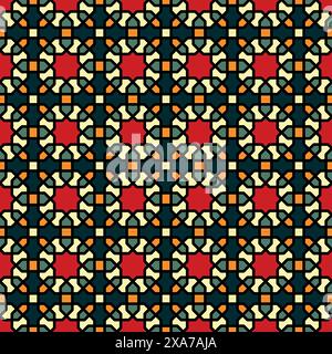 Beautiful stained glass geometric figures seamless pattern Stock Vector