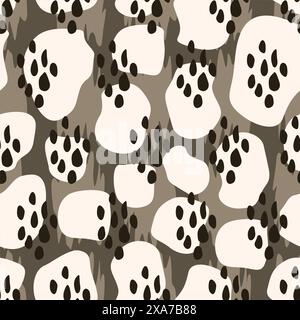 Organic camouflage and stone forms seamless pattern Stock Vector