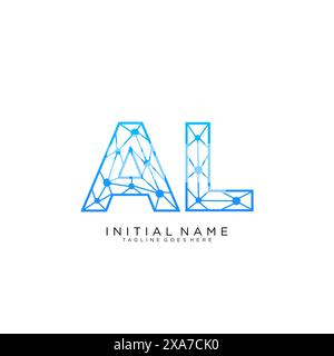 AL tech logo icon design template Stock Vector