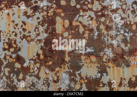 Rusted metal with scratched surface covering the frame Stock Photo