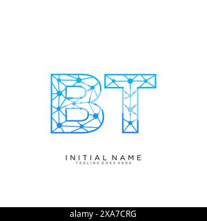 BT tech logo icon design template Stock Vector