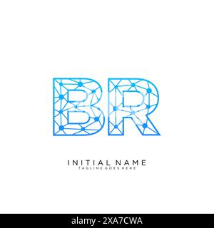 BR tech logo icon design template Stock Vector