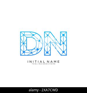 DN tech logo icon design template Stock Vector