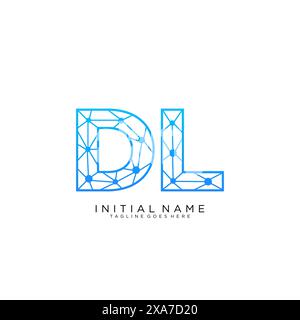 DL tech logo icon design template Stock Vector