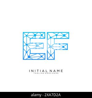 EF tech logo icon design template Stock Vector