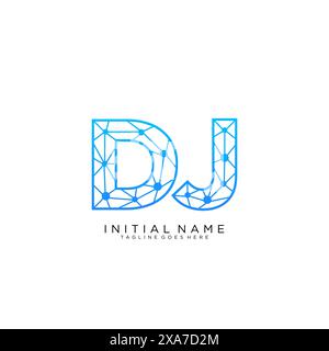 DJ tech logo icon design template Stock Vector