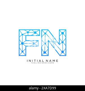FN tech logo icon design template Stock Vector