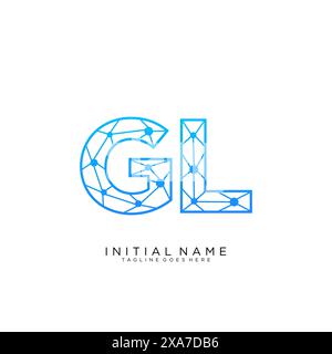 GL tech logo icon design template Stock Vector