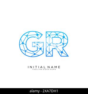 GR tech logo icon design template Stock Vector