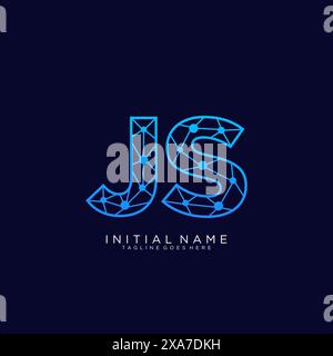 JS tech logo icon design template Stock Vector