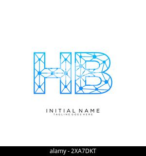 HB tech logo icon design template Stock Vector