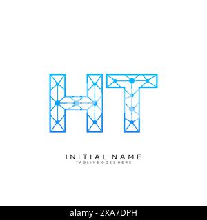 HT tech logo icon design template Stock Vector