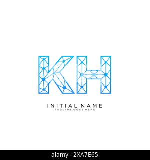 KH tech logo icon design template Stock Vector