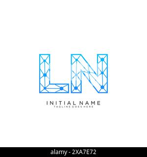 LN tech logo icon design template Stock Vector