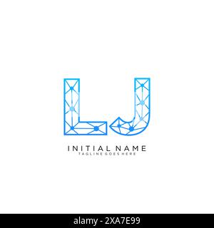 LJ tech logo icon design template Stock Vector