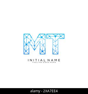 MT tech logo icon design template Stock Vector