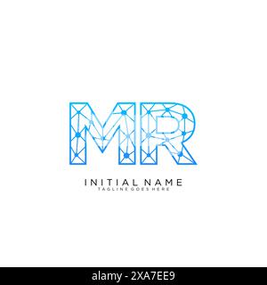 MR tech logo icon design template Stock Vector