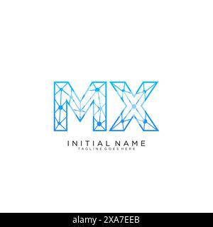MX tech logo icon design template Stock Vector