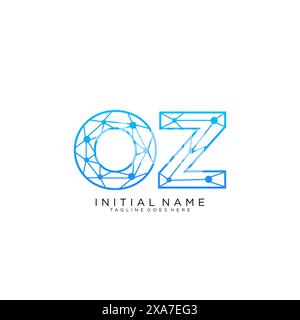 OZ tech logo icon design template Stock Vector