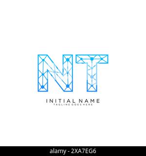NT tech logo icon design template Stock Vector