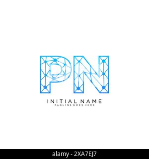 PN tech logo icon design template Stock Vector