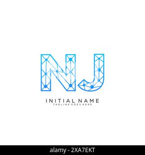 NJ tech logo concept design Stock Vector Image & Art - Alamy