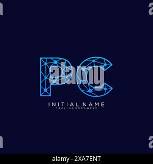 PC tech logo icon design template Stock Vector