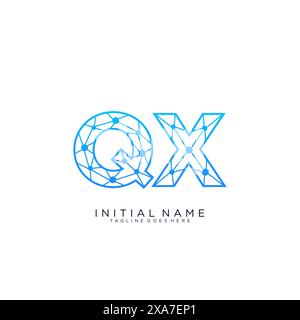 QX tech logo icon design template Stock Vector