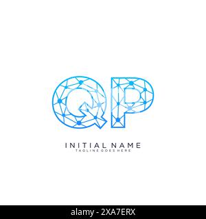 QP tech logo icon design template Stock Vector