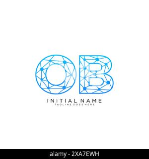 OB tech logo icon design template Stock Vector