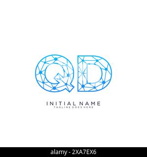 QD tech logo icon design template Stock Vector