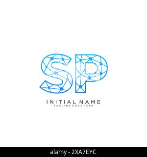 SP tech logo icon design template Stock Vector
