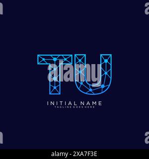 TU tech logo icon design template Stock Vector