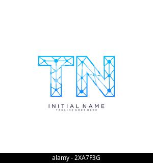TN tech logo icon design template Stock Vector