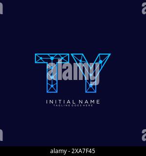 TY tech logo icon design template Stock Vector