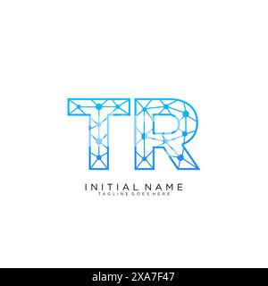 TR tech logo icon design template Stock Vector