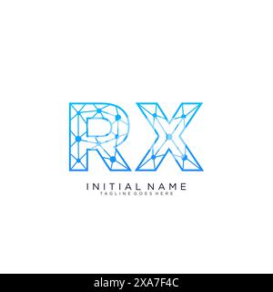 RX tech logo icon design template Stock Vector