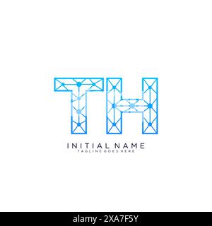 TH tech logo icon design template Stock Vector