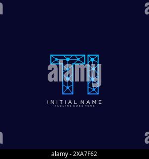 TI tech logo icon design template Stock Vector