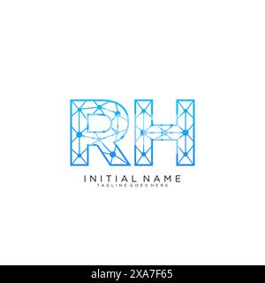 RH tech logo icon design template Stock Vector
