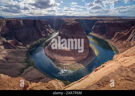 An aerial view of the Horseshoe Bend, Page, Arizona. Stock Photo