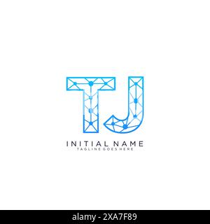TJ tech logo icon design template Stock Vector