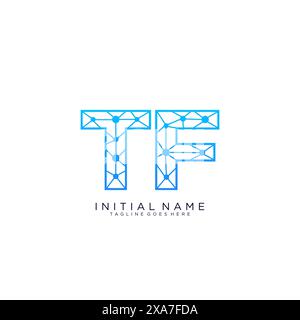 TF tech logo icon design template Stock Vector