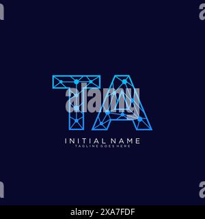 TA tech logo icon design template Stock Vector