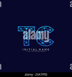 TC tech logo icon design template Stock Vector