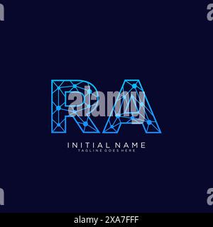RA tech logo icon design template Stock Vector