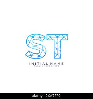 ST tech logo icon design template Stock Vector