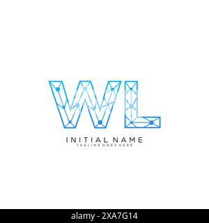 WL tech logo icon design template Stock Vector